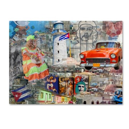 Alberto Lopez 'Red Taxi' Canvas Art,18x24